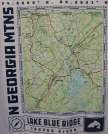 A map highlights Lake Blue Ridge and the surrounding mountain...