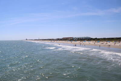 Ocean Isle Beach, NC scenic beachfront stretches along the...