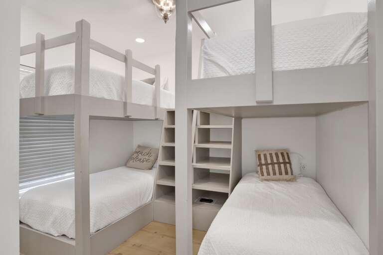 2nd bunk rooms with 4 twins XLs. Sleeps 4.