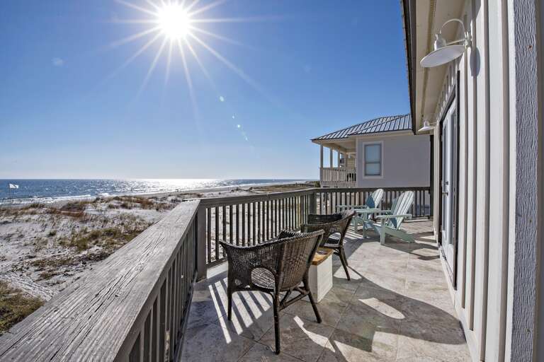 Gulf Front Porch off 2nd Floor Den Area.