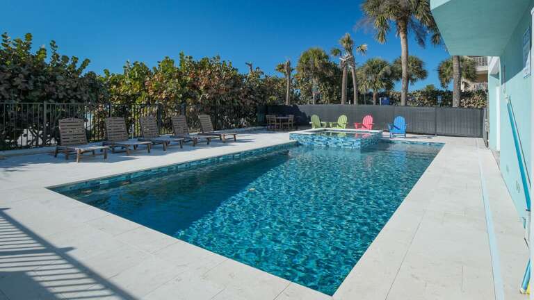 Jeff and Gina Properties - On The Rocks 1 (OTR-1) - Indian Rocks Beach - 3 Bedroom - 2 Bathroom - Gulf Waterfront - Beach Front - Outside Pool