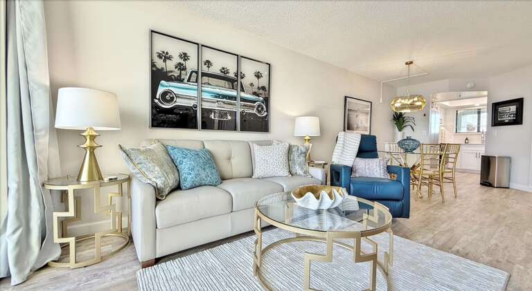 Ocean Trillium 303 (OT303) - New Smyrna Beach - Queen Sleeper Leather Sofa - Large Smart TV with Roku - BarcaLounger Recliner - Atlantic Ocean Water Front Views