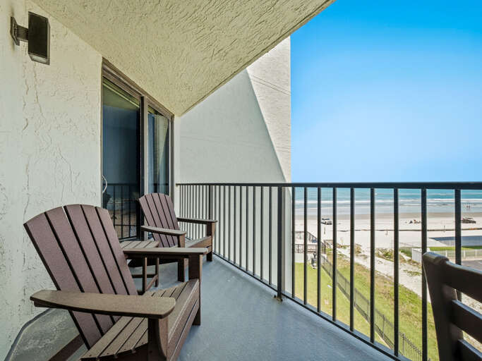 Jeff and Gina Properties - Ocean Trillium 502 - New Smyrna Beach - 1 BR - 1 BA - Beach Views - next door to Chase's on the Beach