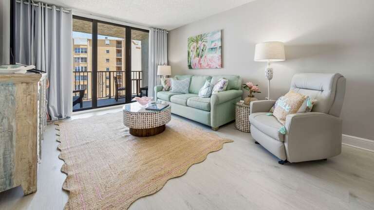 Jeff and Gina Properties - Ocean Trillium 502 - New Smyrna Beach - 1 BR - 1 BA - Beach Views - next door to Chase's on the Beach