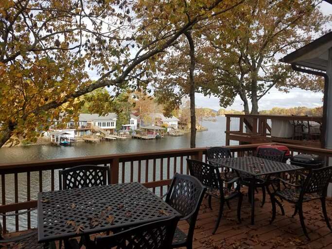 Lake House view top deck fall