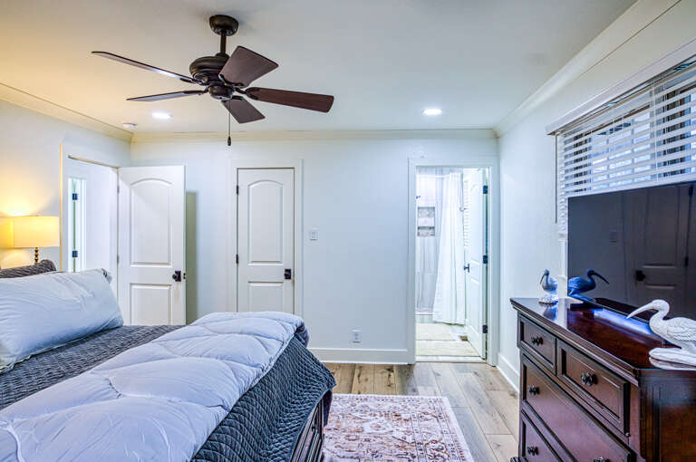 Unwind in your peaceful bedroom with a ceiling fan keeping you cool and ample closet space for all your belongings.