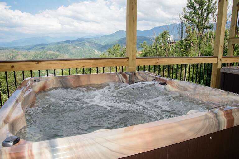 1 of 2 Outdoor Hot Tubs Overlooking Gatlinburg Wilderness