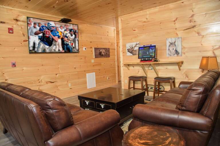 Bottom Level Sitting Room with Mega Touch games & TV