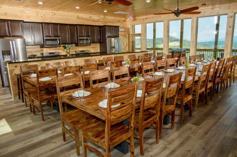 Large Dining Area with views Overlooking Gatlinburg