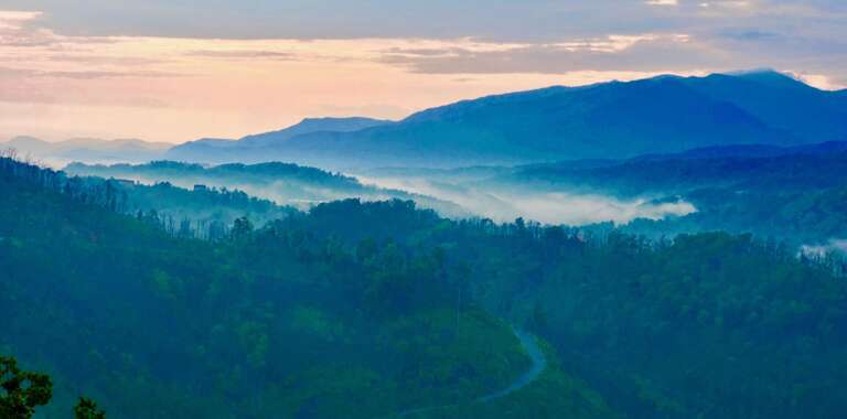 Gatlinburg Mountains and Wilderness from the Patio of Mansion in the Sky