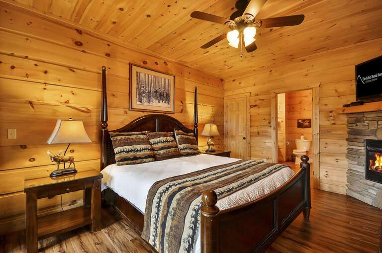 Bedroom Includes Bed and Two Side Tables.