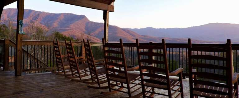 Image of 6 Rocking Chairs on Deck.