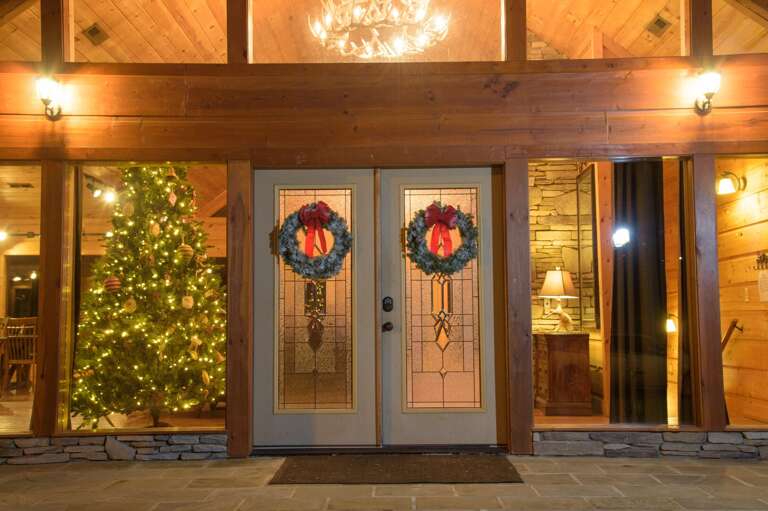 Image of Front Doors Decorated for the Holidays. Image of Front Doors Decorated for the Holidays.