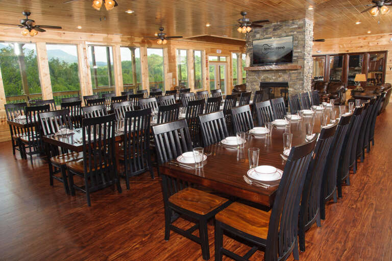Dining area with seating for over 50 people.