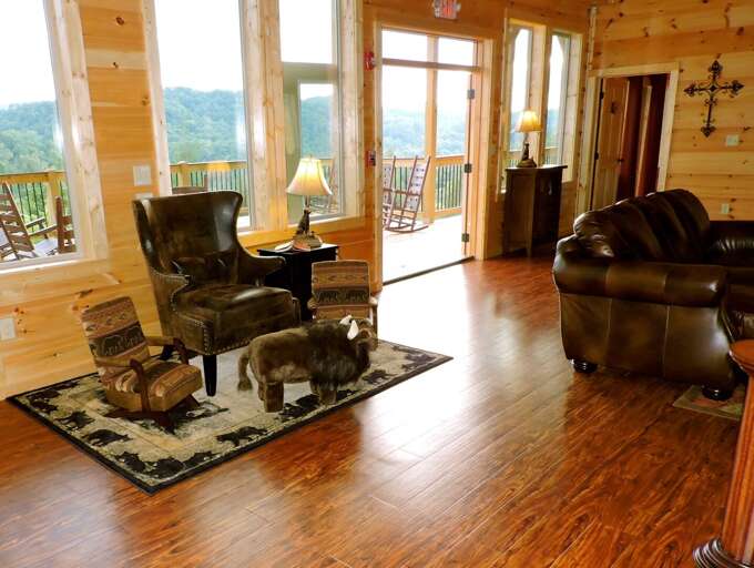 Seating Area with Arm Chair, Children's Chairs, and Sofa.