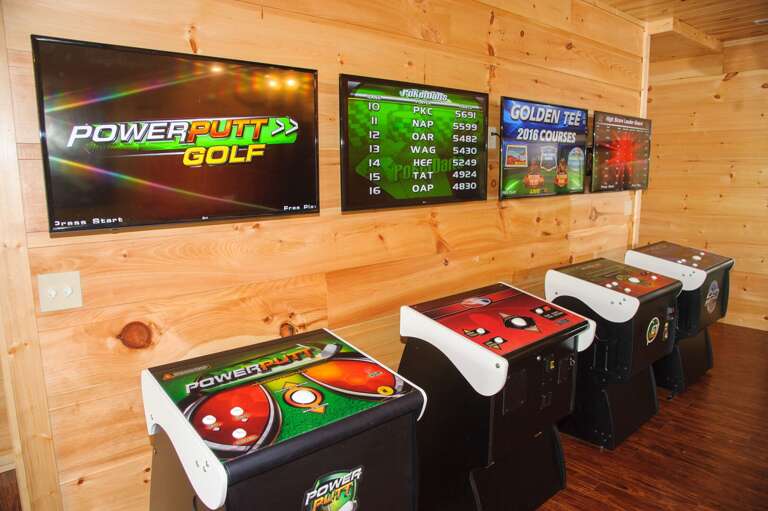 Four Arcade Games in Game Room. Four Arcade Games in Game Room.