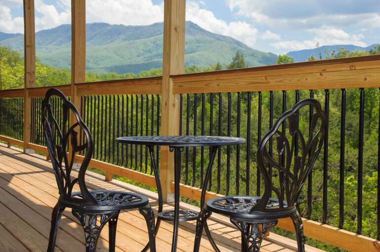 Image of a Table for Two on Outdoor Deck. Image of a Table for Two on Outdoor Deck.