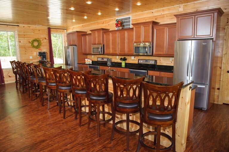 Luxury Kitchen Provides Bar Seating.