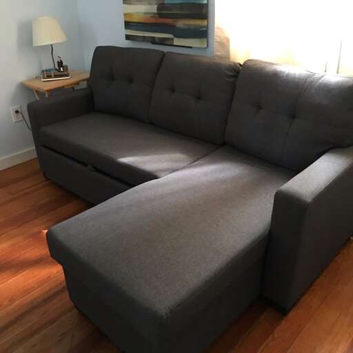 New couch - pulls out for a double  - great for extra sleeping