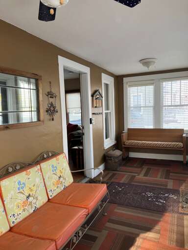 Enter snow drift through this enclosed patio Enter snow drift through this enclosed patio