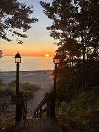 Sunset View from the Yard and Deck of the Angola on the Lake Vacation Rental
