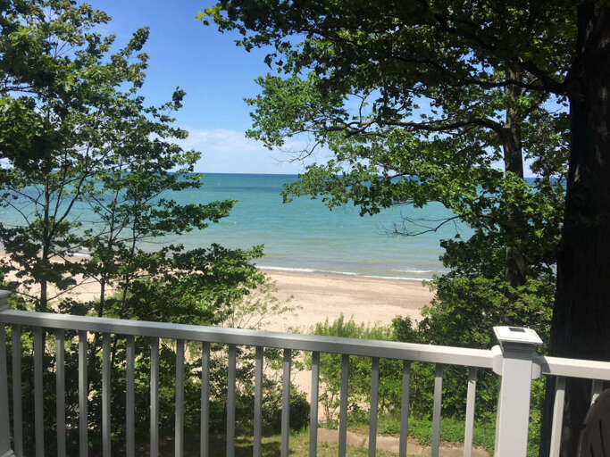 View from upstairs Patio of Lake Erie in Angola on the Lake, NY