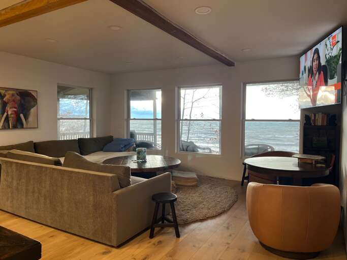 Arhaus custom couch offers incredible views