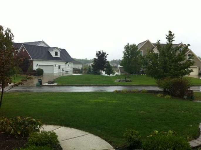 Rainy Suburban Neighborhood Scene Rainy Suburban Neighborhood Scene