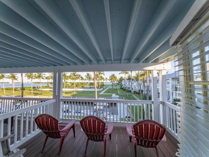 Lounge chairs on the balcony.