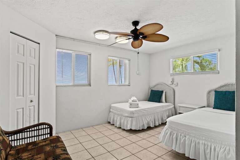 1st Level Bedroom 3 with 2 full sized beds and 2 twin sized beds