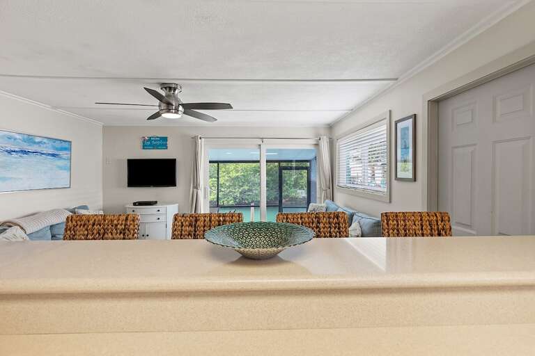 Prep and eat in comfort with AC at your kitchen counter with bar stools.