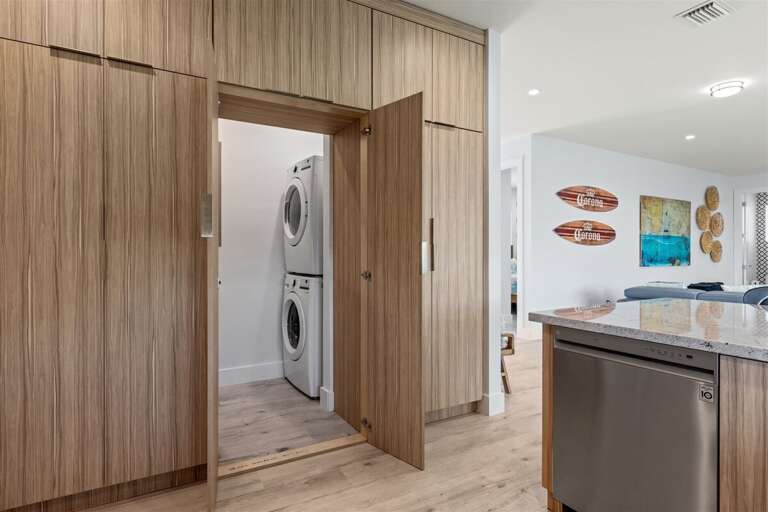 Full laundry space off kitchen