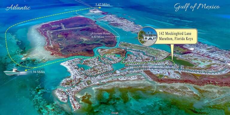 Distance to open water from house