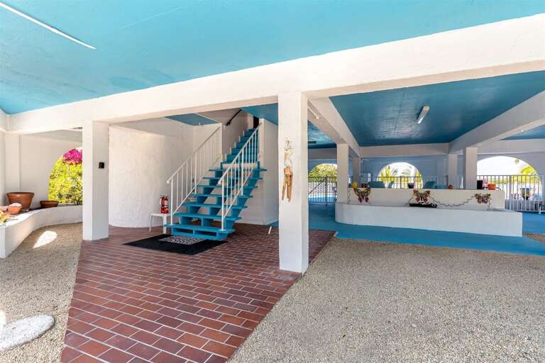 Stairs leading up to house