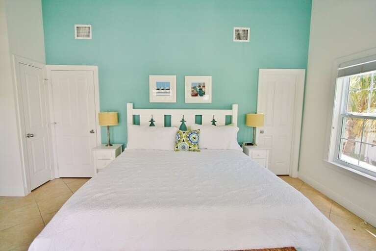 Master suite on the 2nd level with a king bed.