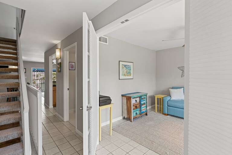 Hallway outside den.