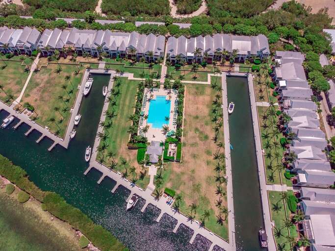 Aerial views of the Indigo Reef community.
