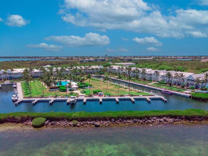 Aerial views of the Indigo Reef community.