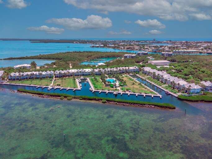 Aerial views of the Indigo Reef community.