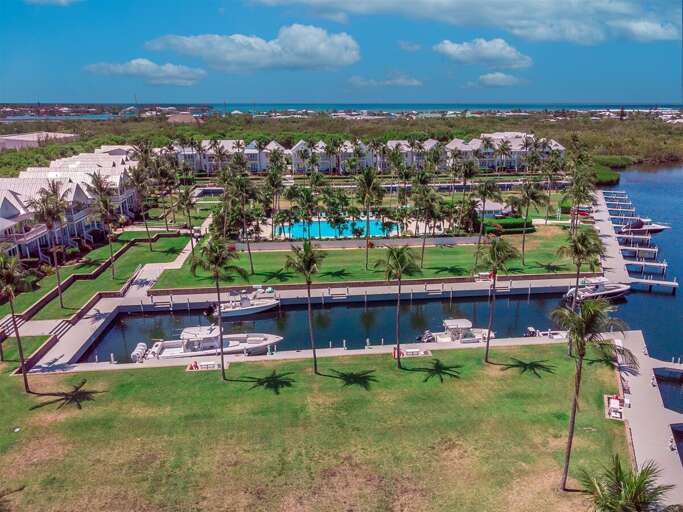 Aerial views of the Indigo Reef community.