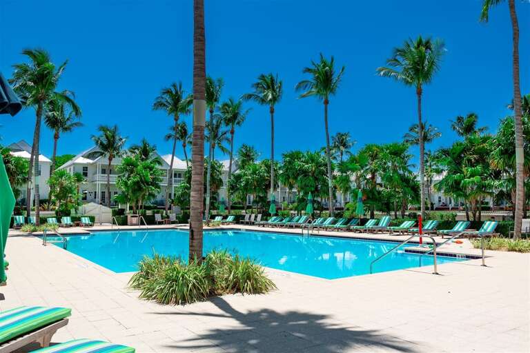 Shared pool, heated 5 feet salt but all salt pools do have some chlorine. Shared pool, heated 5 feet salt but all salt pools do have some chlorine.