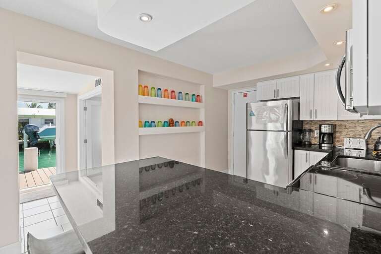 Fully stocked kitchen with plenty of counter space.