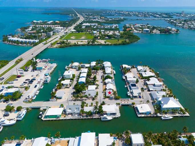 Aerial views. The house is starred.