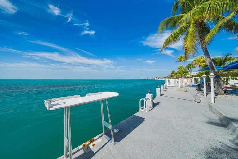 Convenient on-site fish cleaning station, ideal for anglers enjoying a day of fishing in Marathon, Florida Keys.
