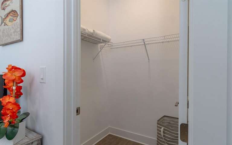 First twin bedroom closet.