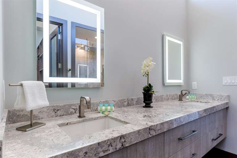 2nd level master bathroom twin sink vanity. 2nd level master bathroom twin sink vanity.