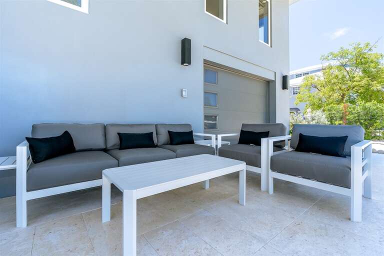 Additional outdoor seating area. Additional outdoor seating area.