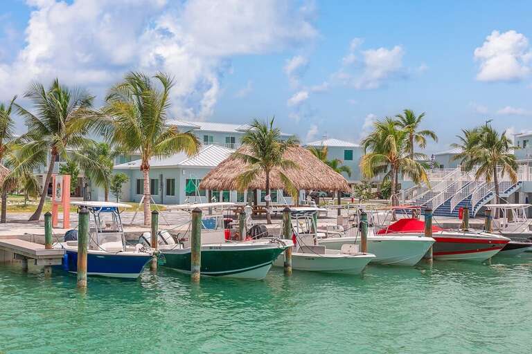 Protected boat slips.