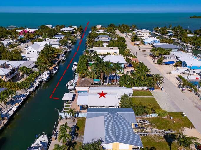 Aerial view showing short route to Gulf