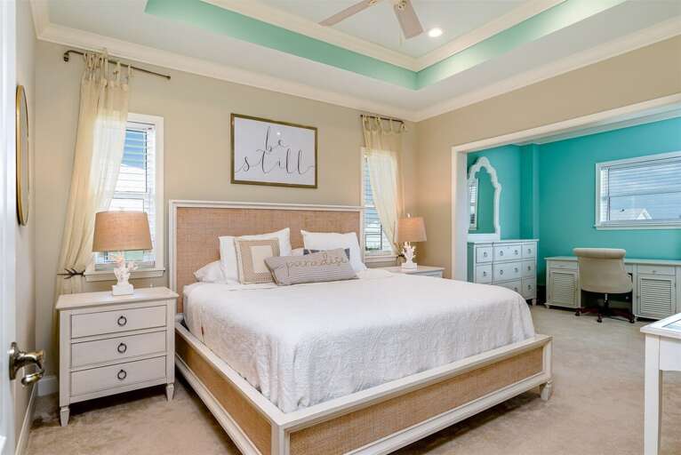 upstairs master with king bed & work station